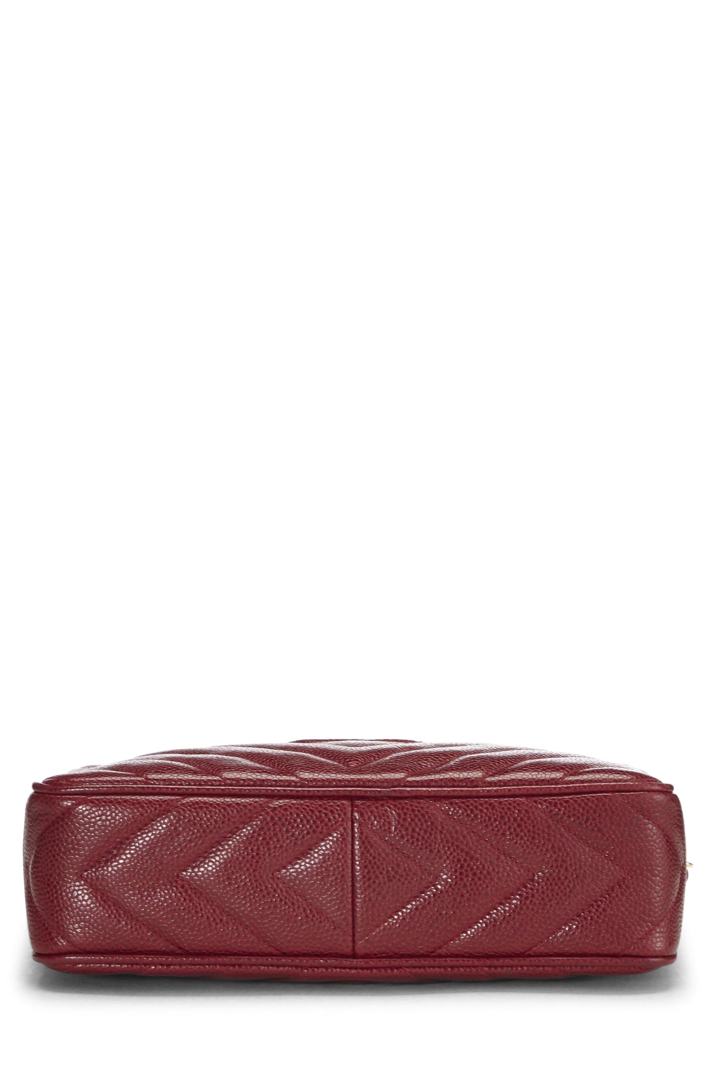 Chanel,  Red Caviar Diamond 'CC' Camera Bag Large, Burgundy