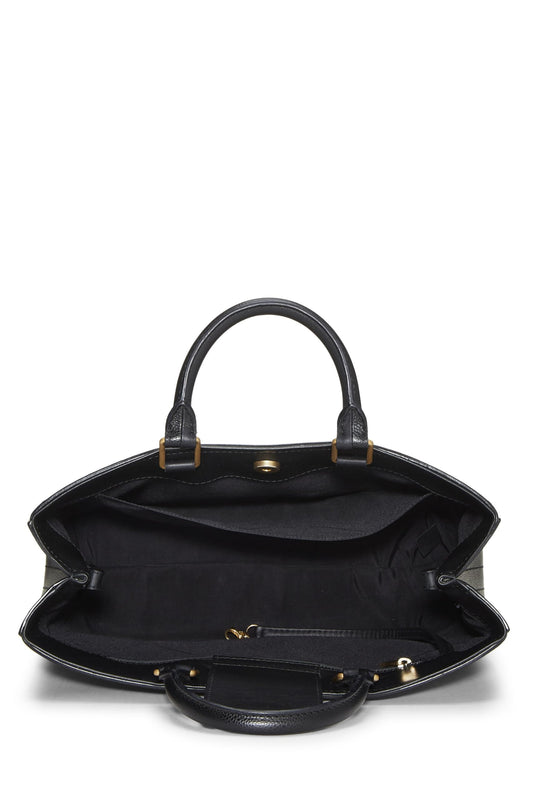 Chanel,  Black Quilted Caviar Shopping Tote Large, Black