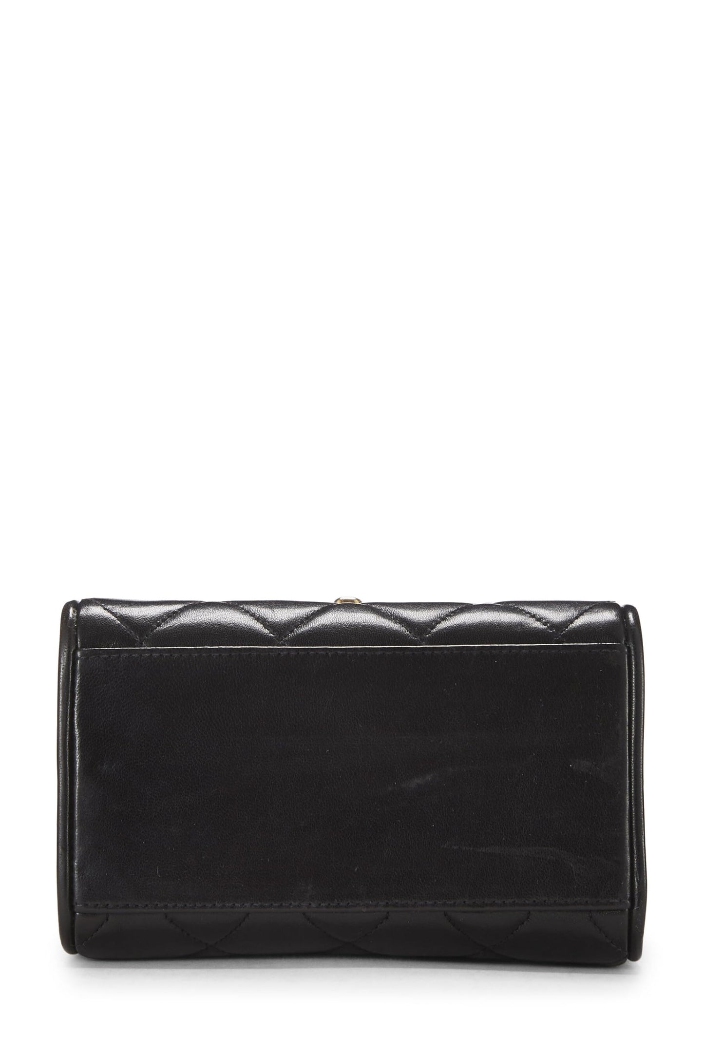 Chanel,  Black Quilted Lambskin Half Flap Mini, Black