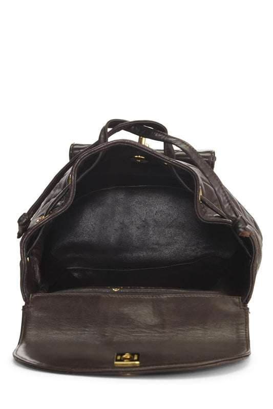 Chanel,  Brown Quilted Lambskin 'CC' Classic Backpack Small, Brown