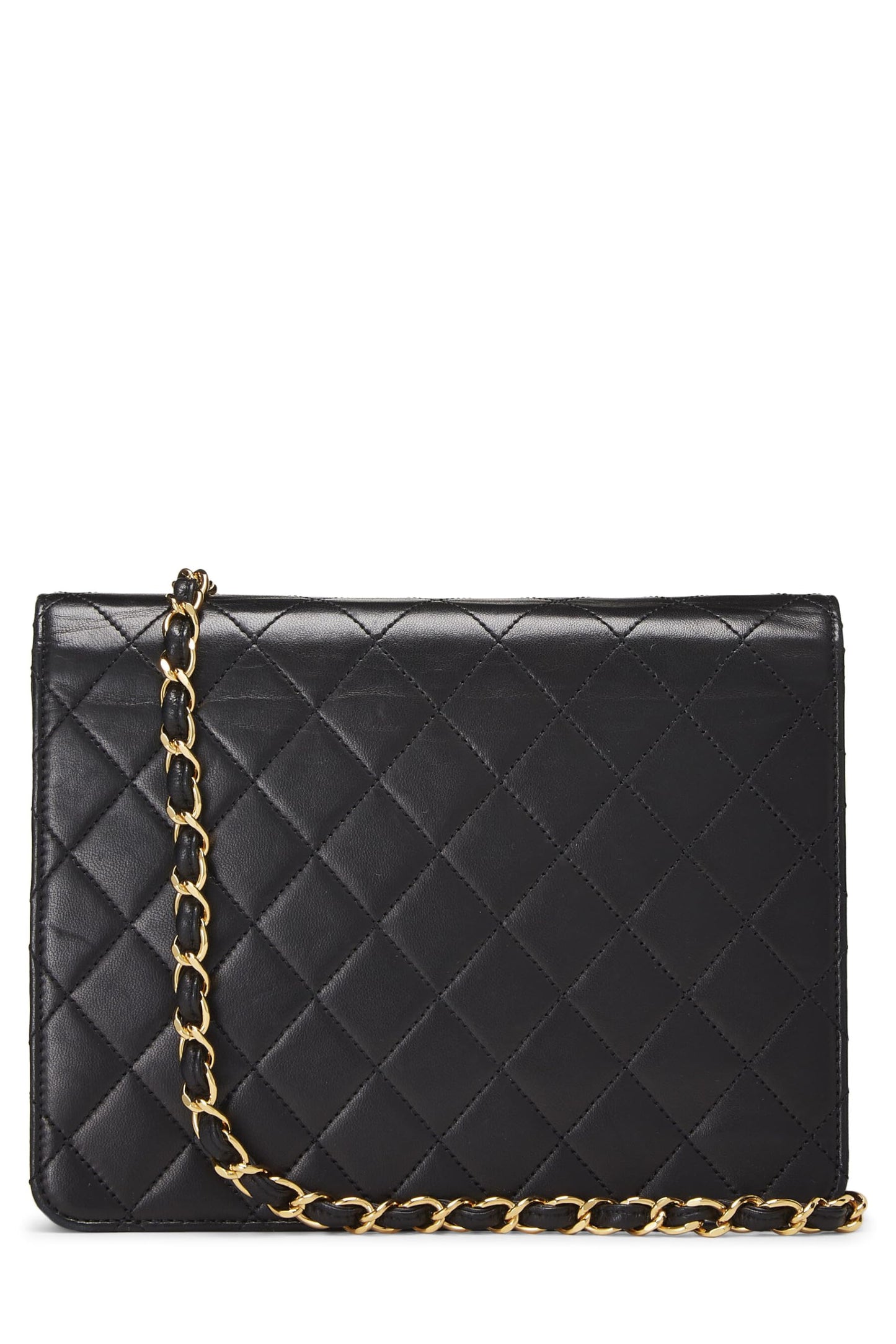 Chanel,  Black Quilted Lambskin Ex Flap Small, Black