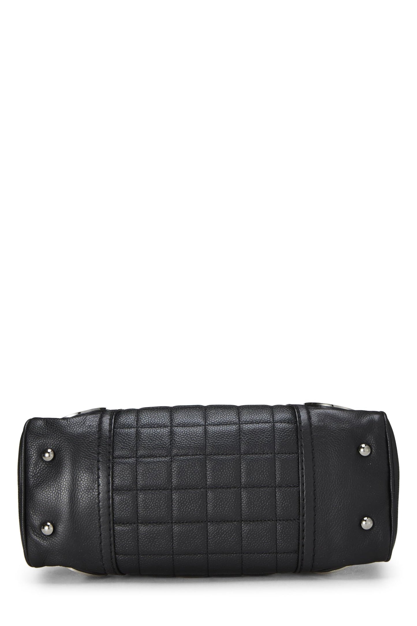 Chanel,  Black Leather Button Dome Satchel, Black