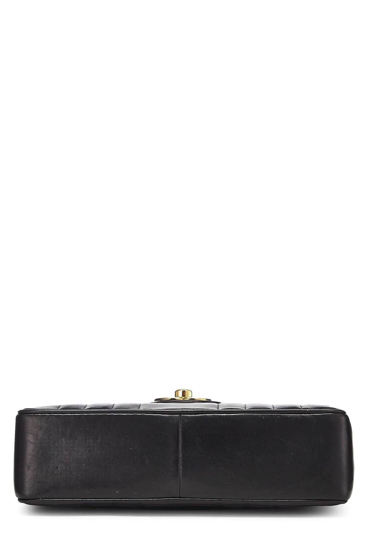 Chanel,  Black Vertical Lambskin Flap Jumbo, Black