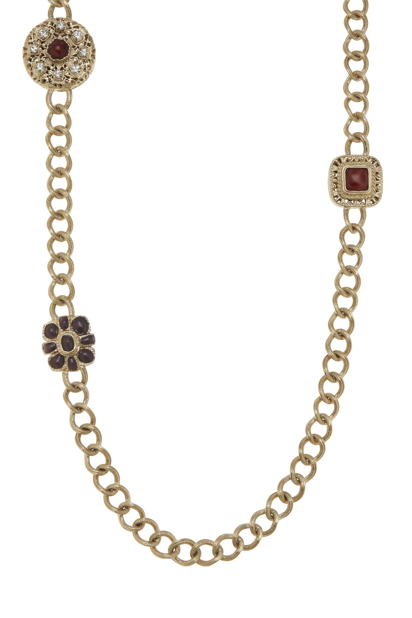 Chanel,  Gold & Multicolor 'CC' Charm Necklace Large, Multi