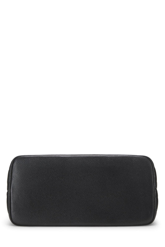 Chanel,  Black Quilted Caviar Medallion Tote, Black