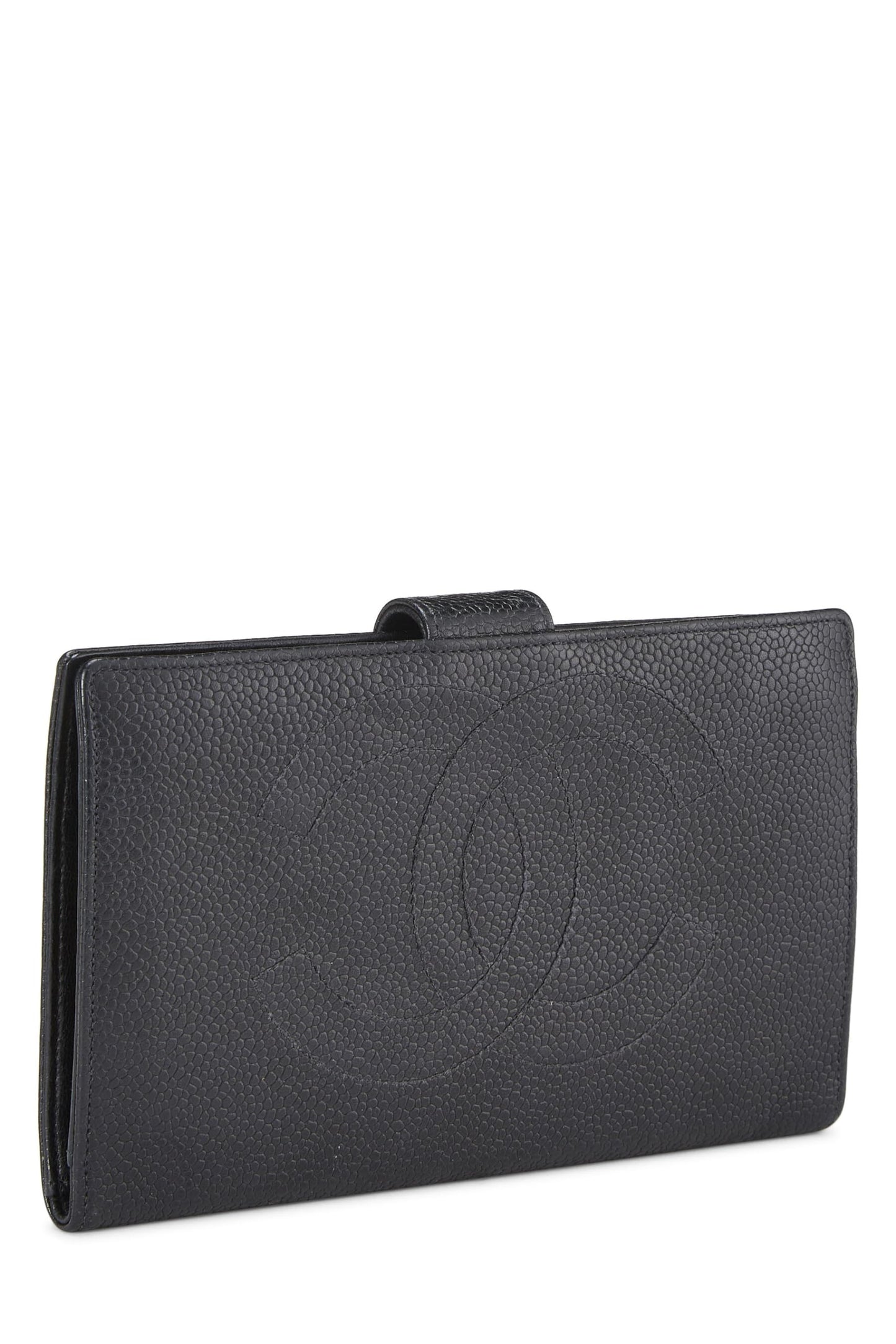 Chanel,  Black Caviar Timeless 'CC' Long Wallet, Black