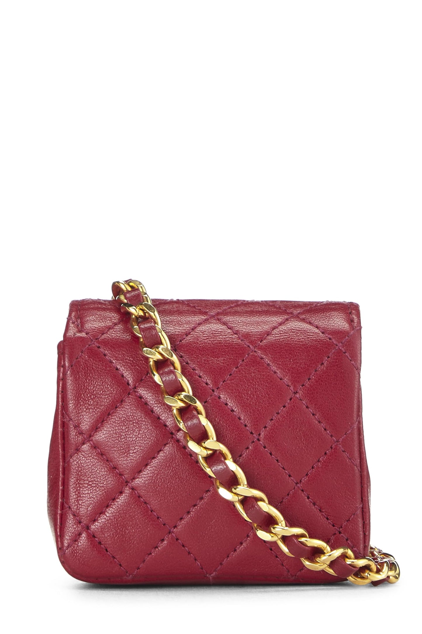 Chanel,  Pink Quilted Lambskin Half Flap Micro, Pink