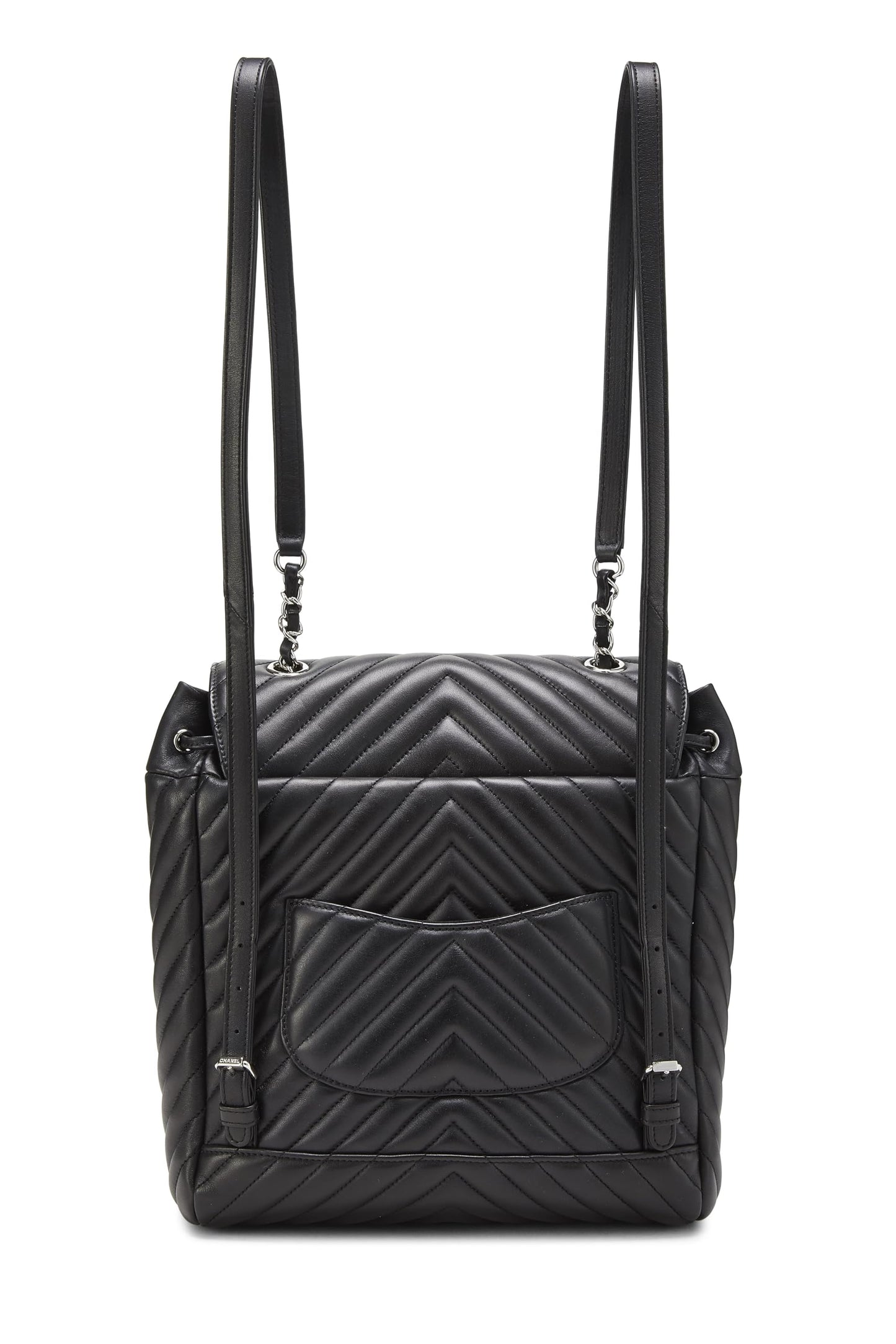 Chanel,  Black Chevron Lambskin Urban Spirit Backpack, Black