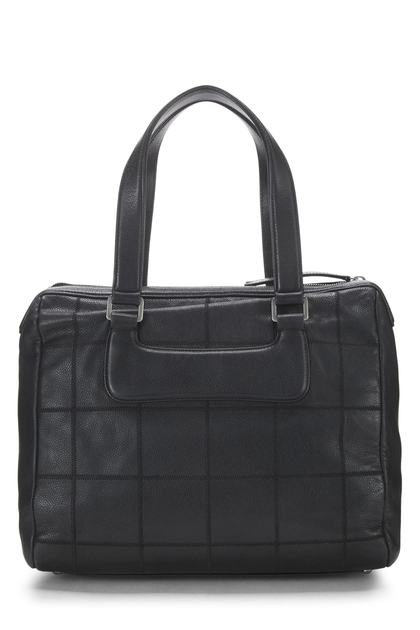 Chanel,  Black Calfskin Chocolate Bar Tote, Black