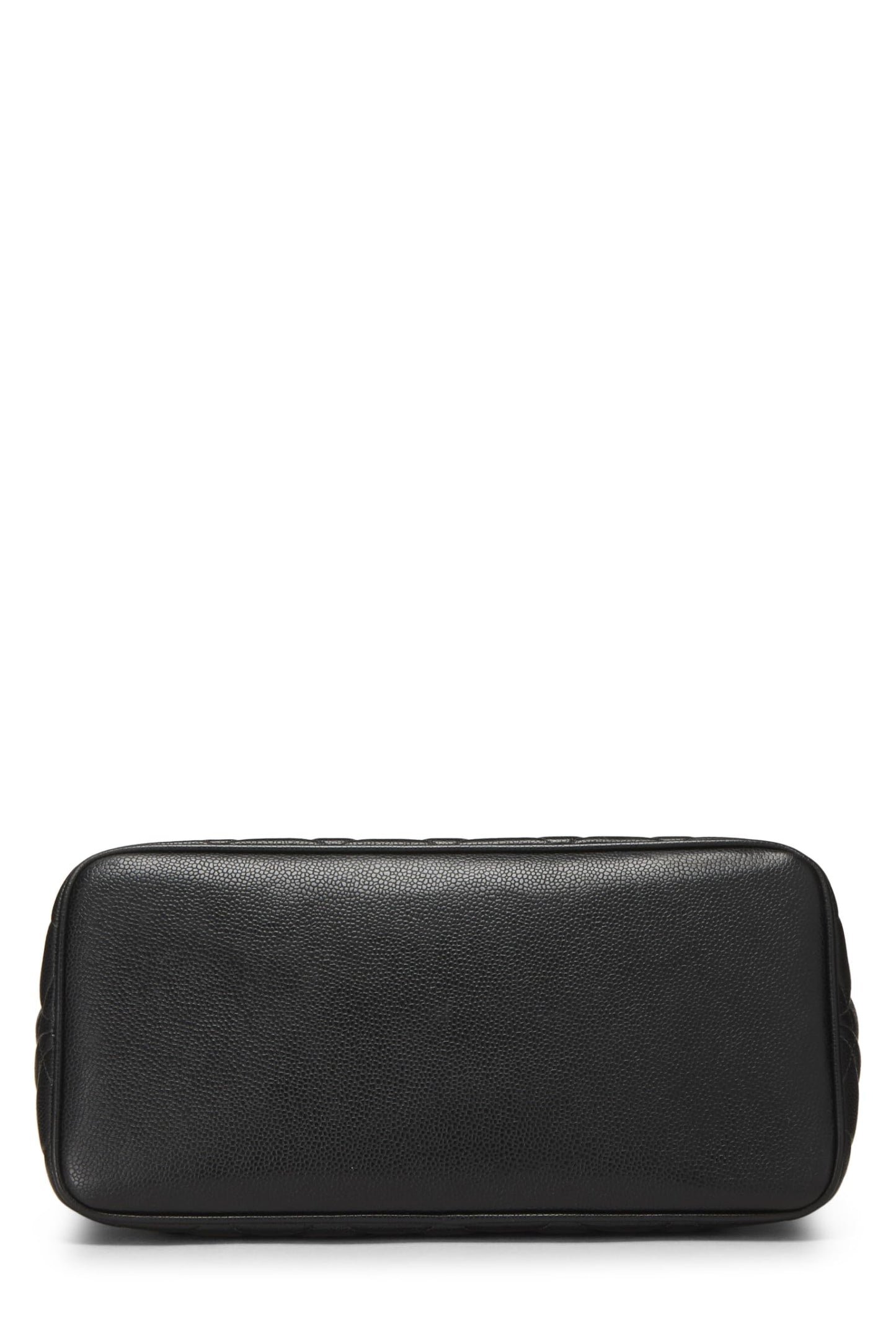 Chanel,  Black Quilted Caviar Medallion Tote, Black