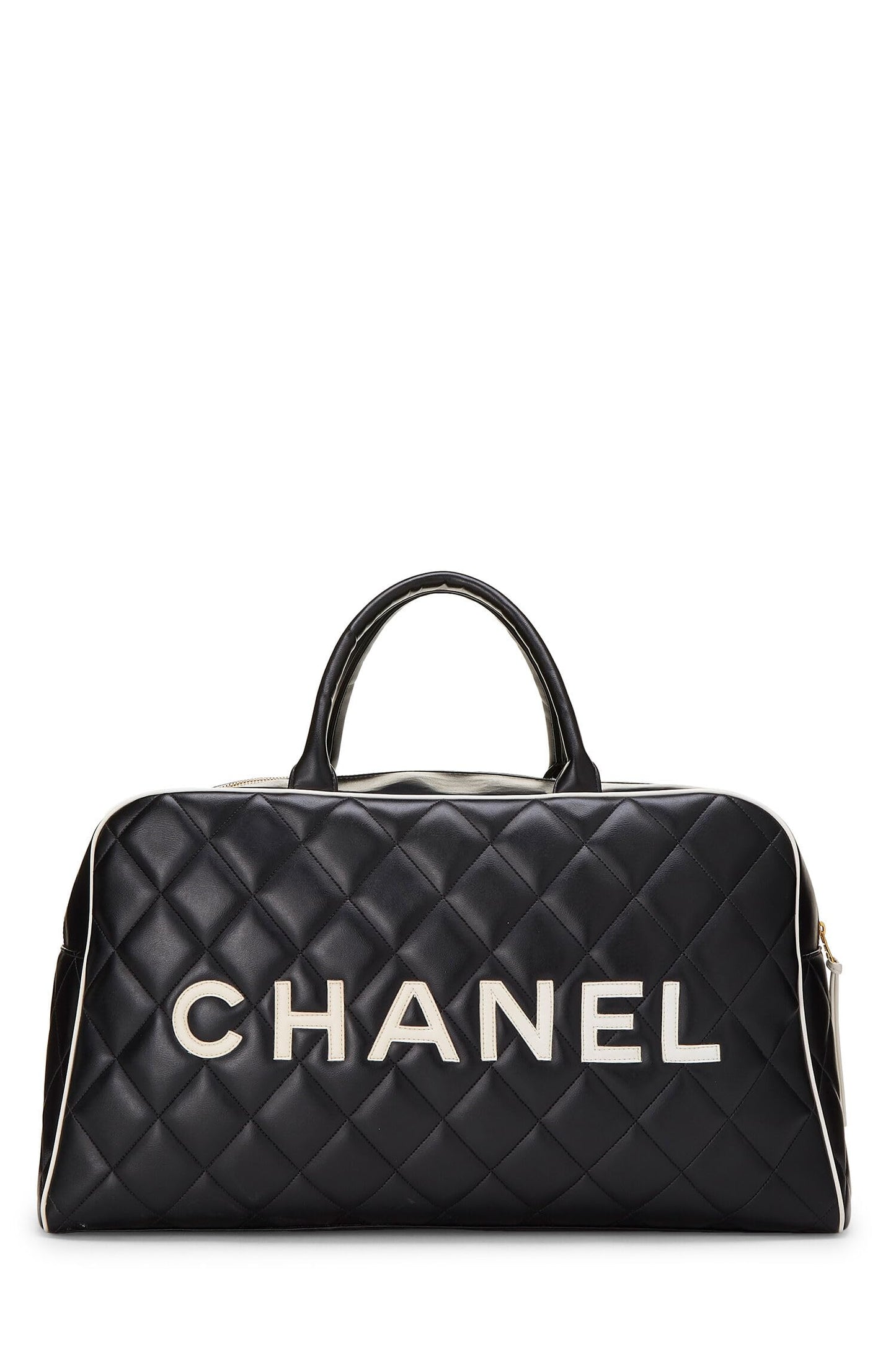 Chanel,  Black Quilted Calfskin Bowler Large, Black
