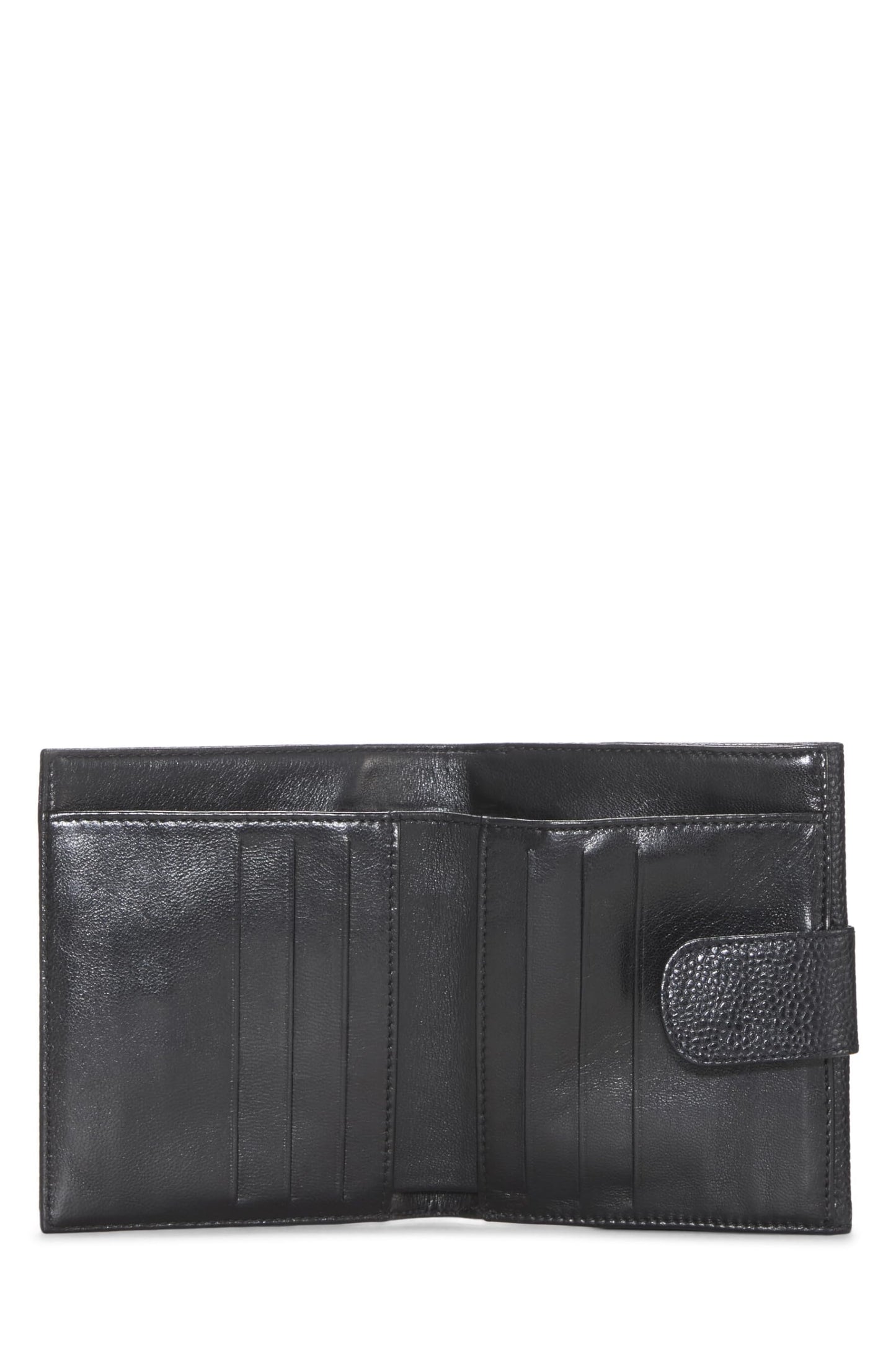 Chanel,  Black Caviar Timeless 'CC' Compact Wallet, Black