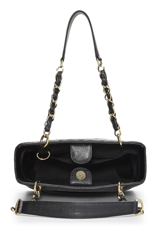 Chanel,  Black Quilted Caviar Petite Shopping Tote (PST), Black
