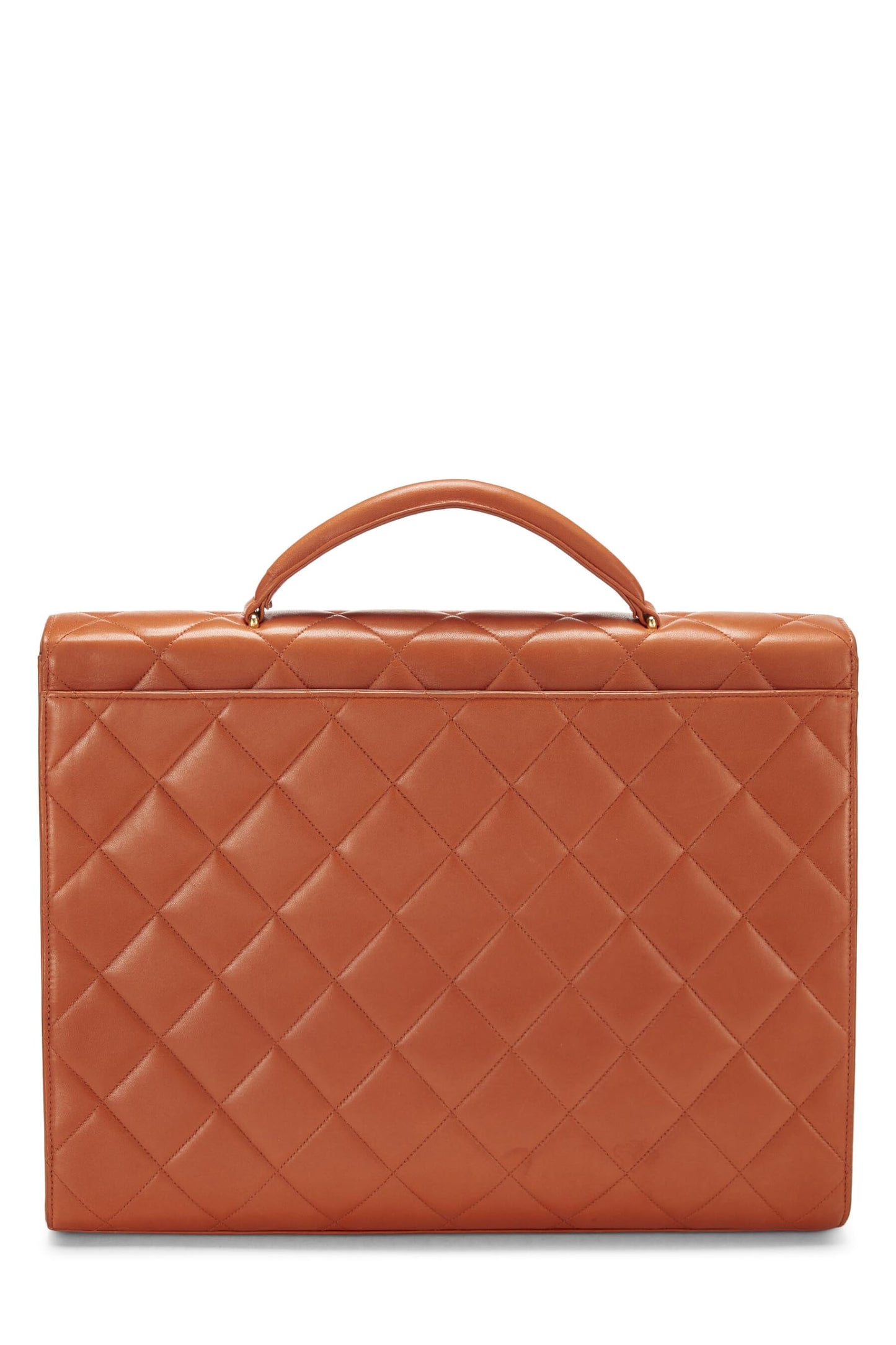 Chanel,  Orange Quilted Lambskin Briefcase, Orange