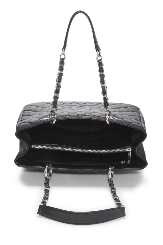Chanel,  Black Quilted Caviar Grand Shopping Tote (GST), Black