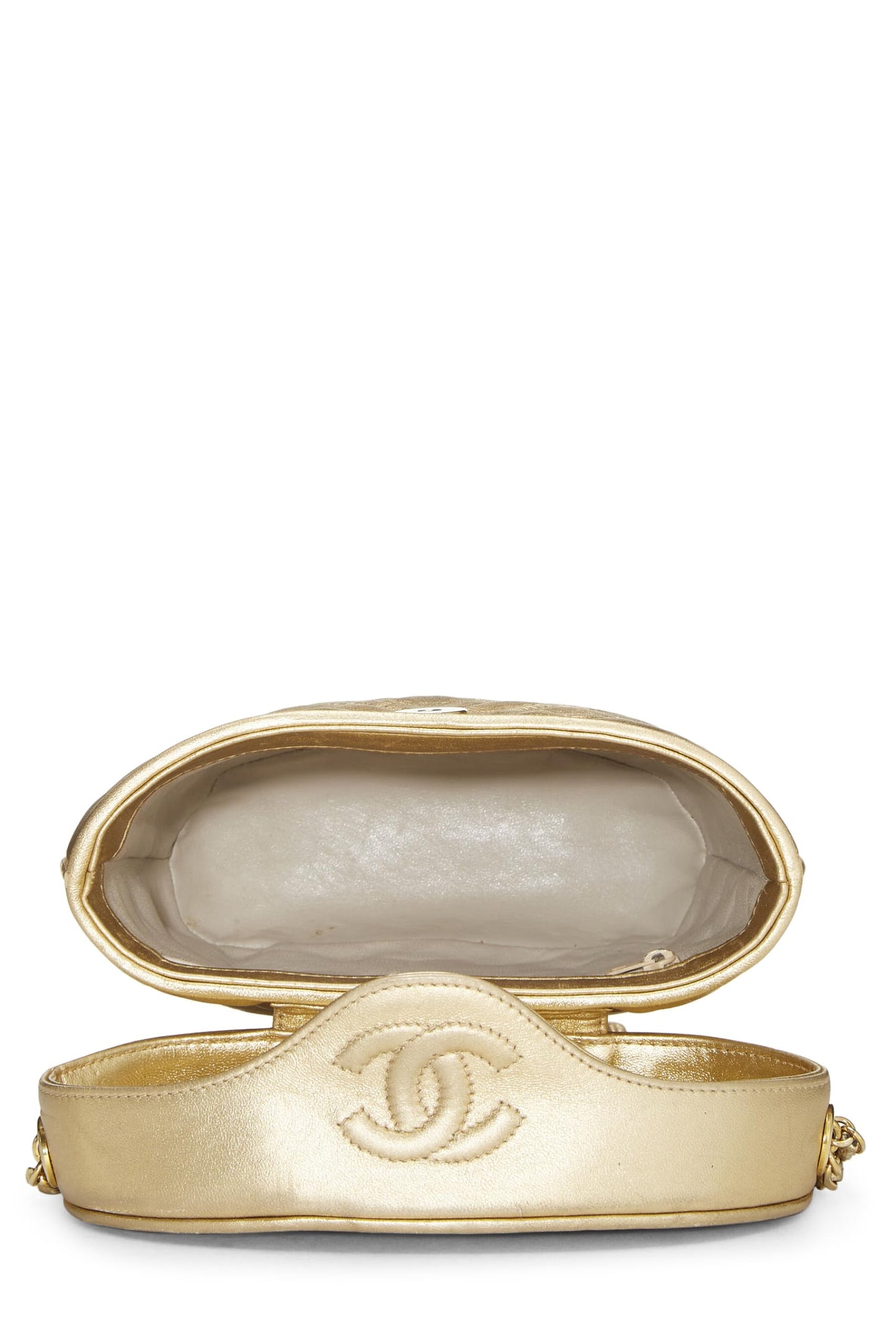 Chanel,  Gold Quilted Lambskin Binocular Bag Small, Gold