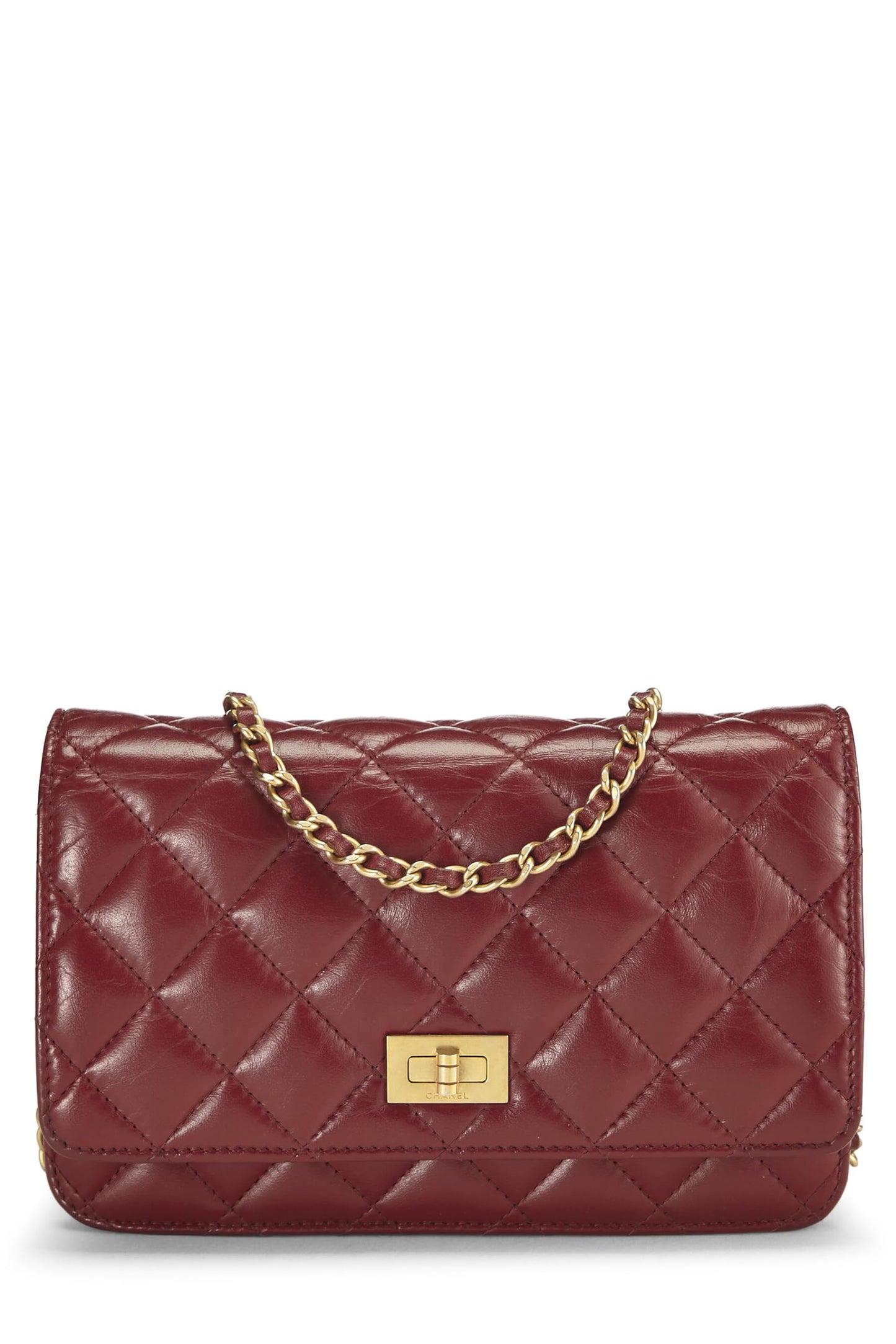 Chanel,  Red Quilted Calfskin Reissue Wallet-On-Chain (WOC), Red