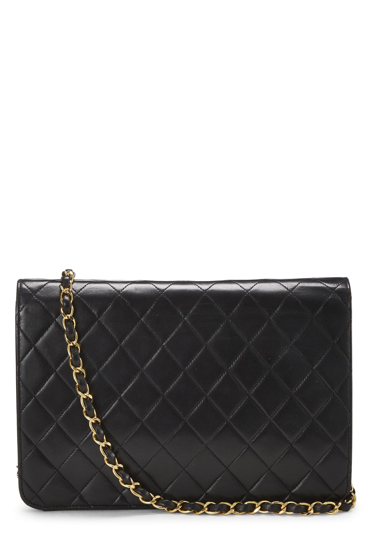 Chanel,  Black Quilted Lambskin Ex Flap Medium, Black