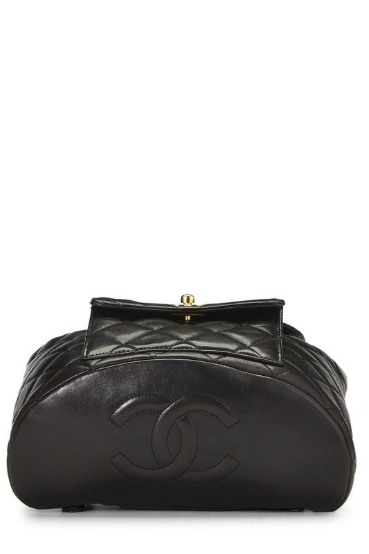 Chanel,  Black Quilted Lambskin 'CC' Classic Backpack Medium, Black