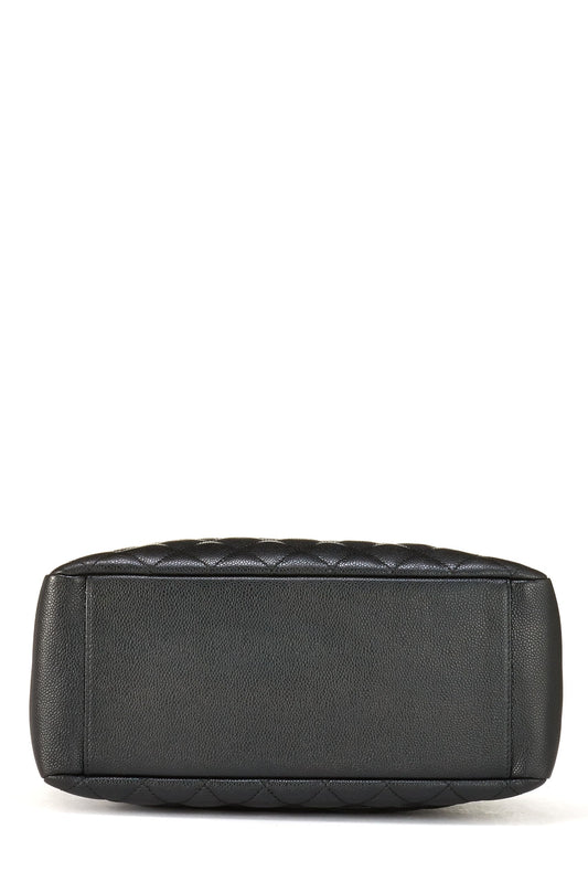 Chanel,  Black Quilted Caviar Grand Shopping Tote (GST), Black