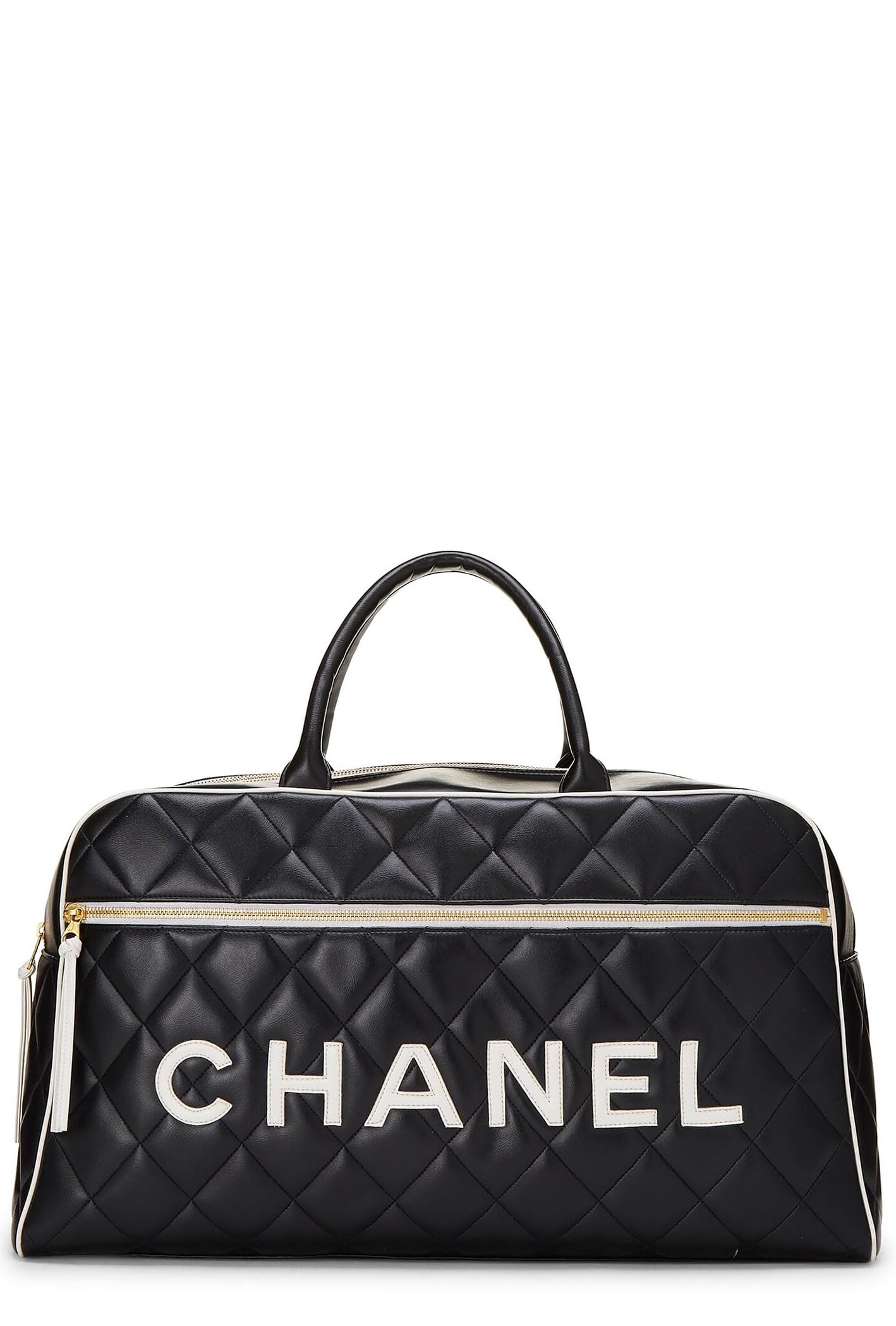 Chanel,  Black Quilted Calfskin Bowler Large, Black