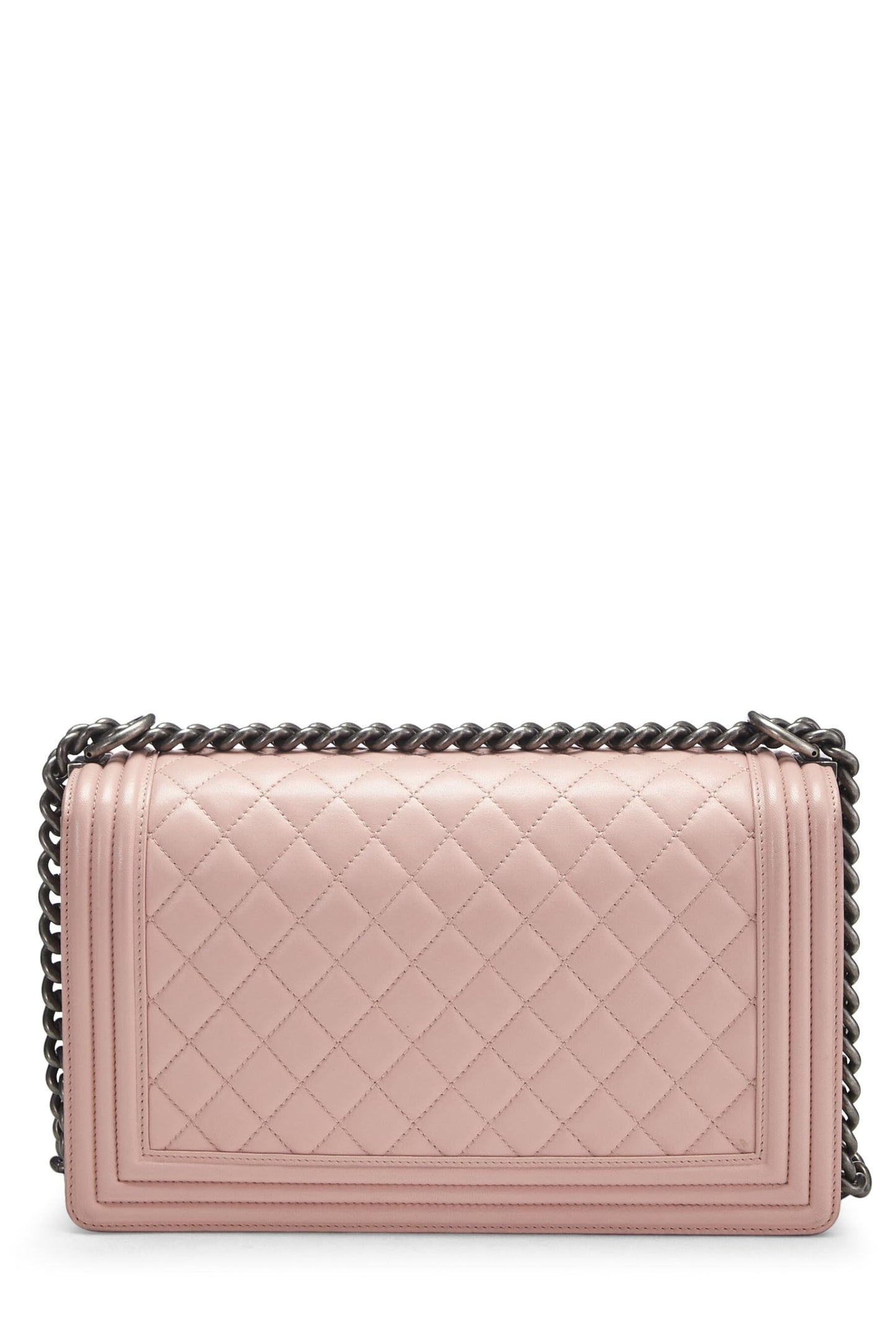 Chanel,  Pink Quilted Calfskin Boy Bag Large, Pink