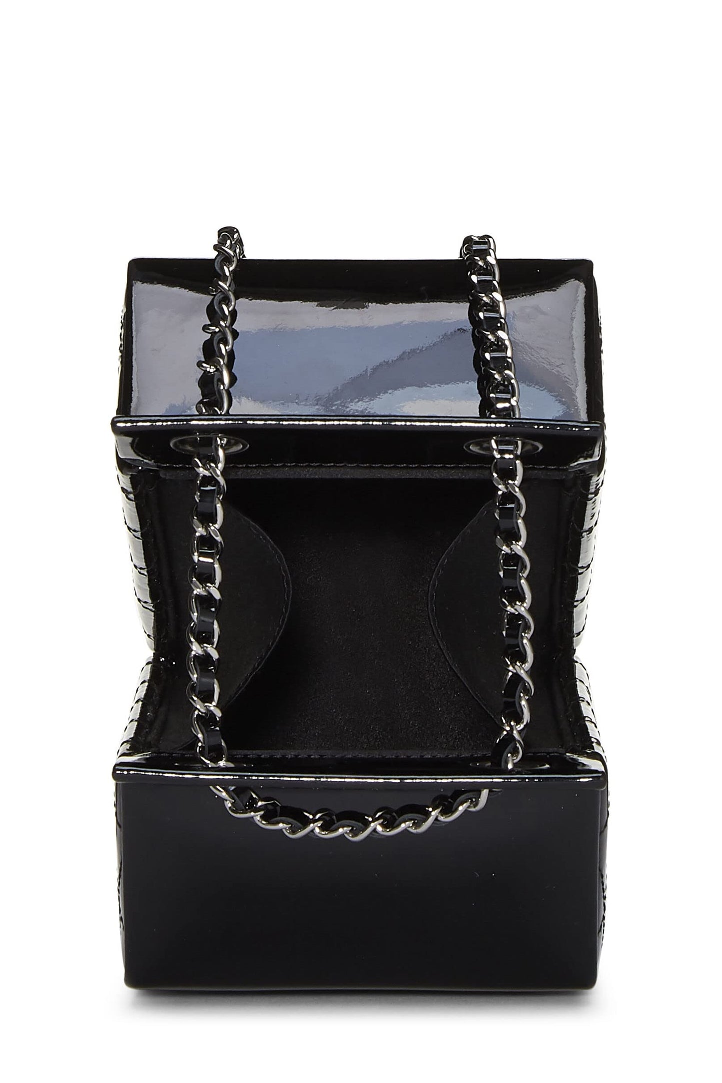 Chanel,  Black Patent Leather Milk Carton Bag, Black