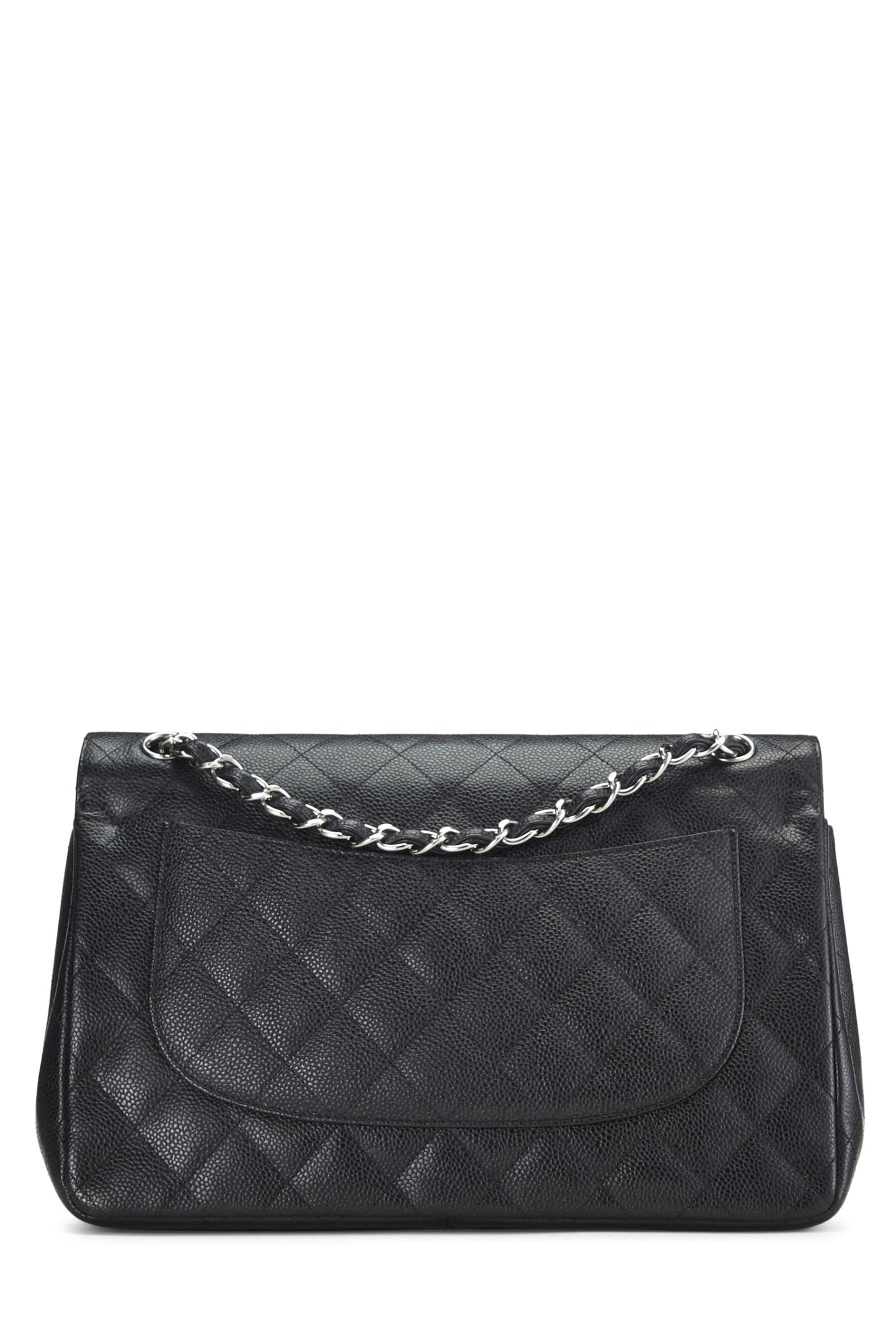 Chanel,  Black Quilted Caviar New Classic Double Flap Jumbo, Black