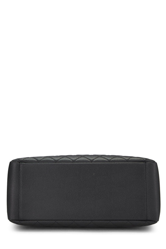 Chanel,  Black Quilted Caviar Grand Shopping Tote (GST), Black