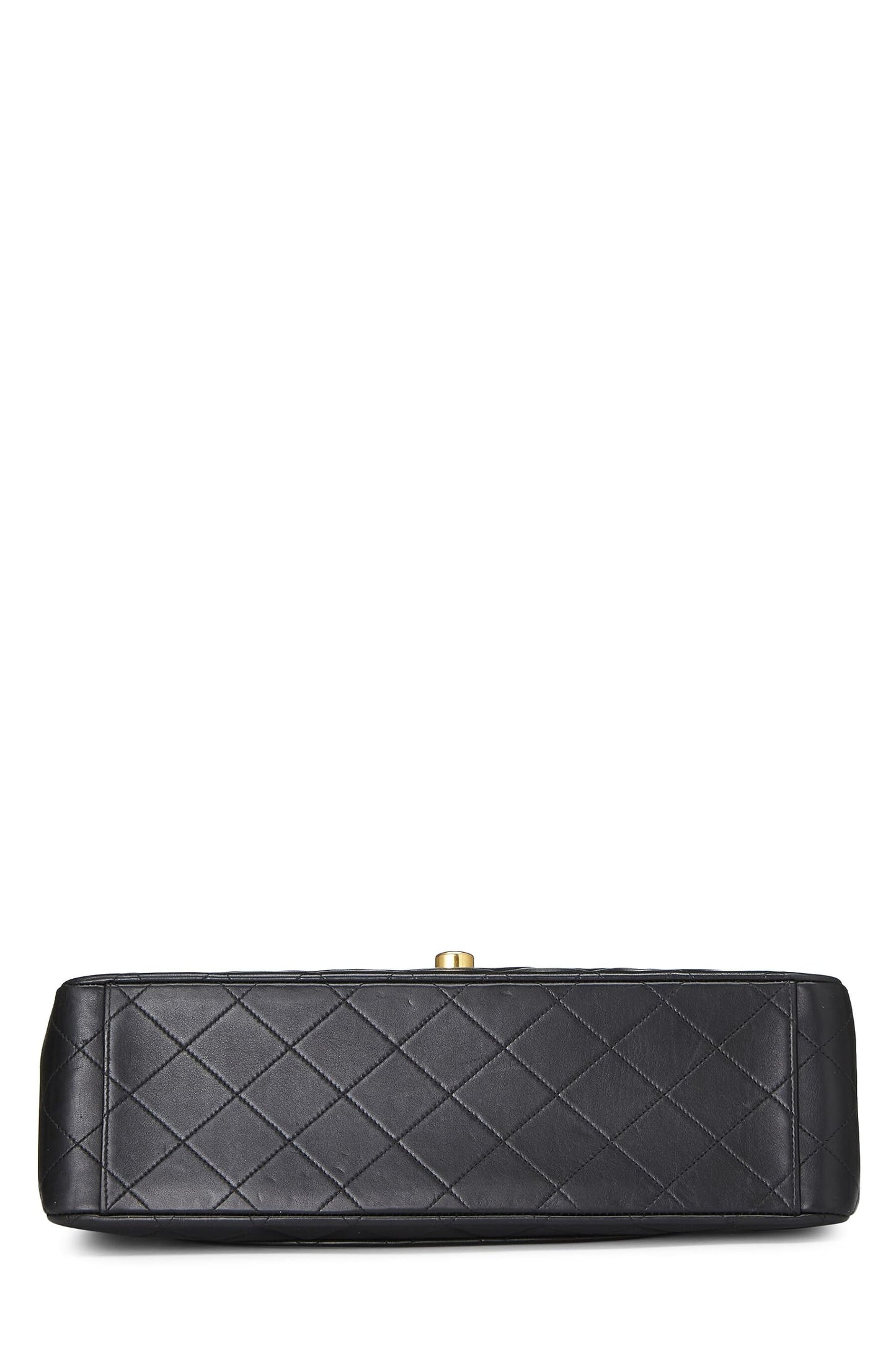 Chanel,  Black Quilted Lambskin Half Flap Maxi, Black