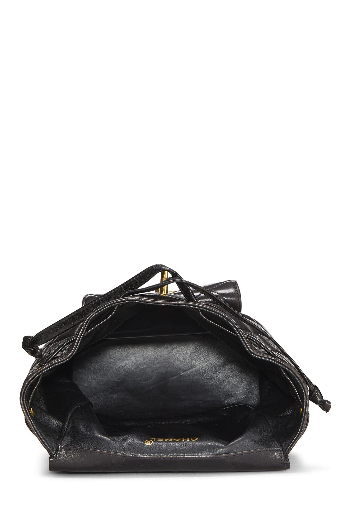 Chanel,  Black Quilted Lambskin Classic Backpack Medium, Black
