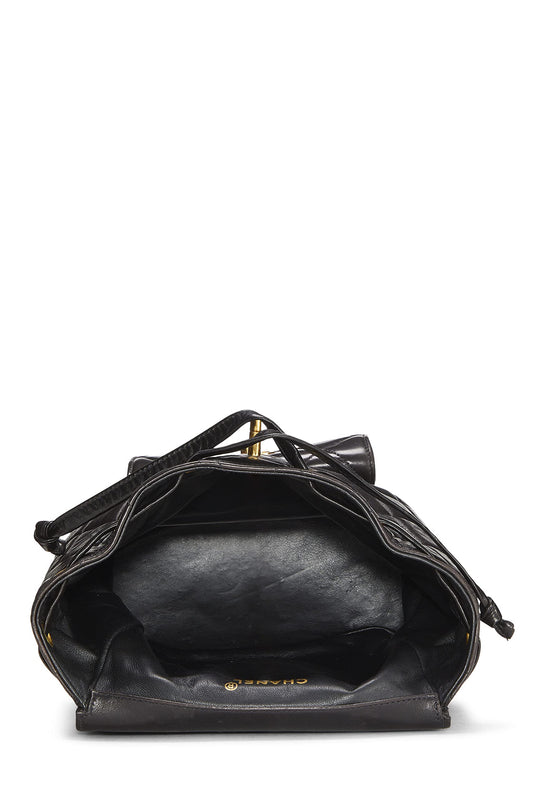 Chanel,  Black Quilted Lambskin Classic Backpack Medium, Black