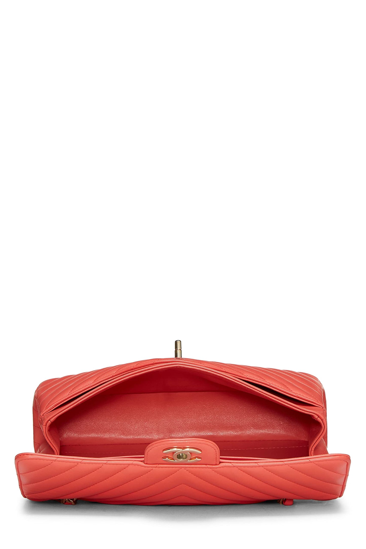 Chanel,  Pink Chevron Lambskin Classic Double Flap Medium, Pink