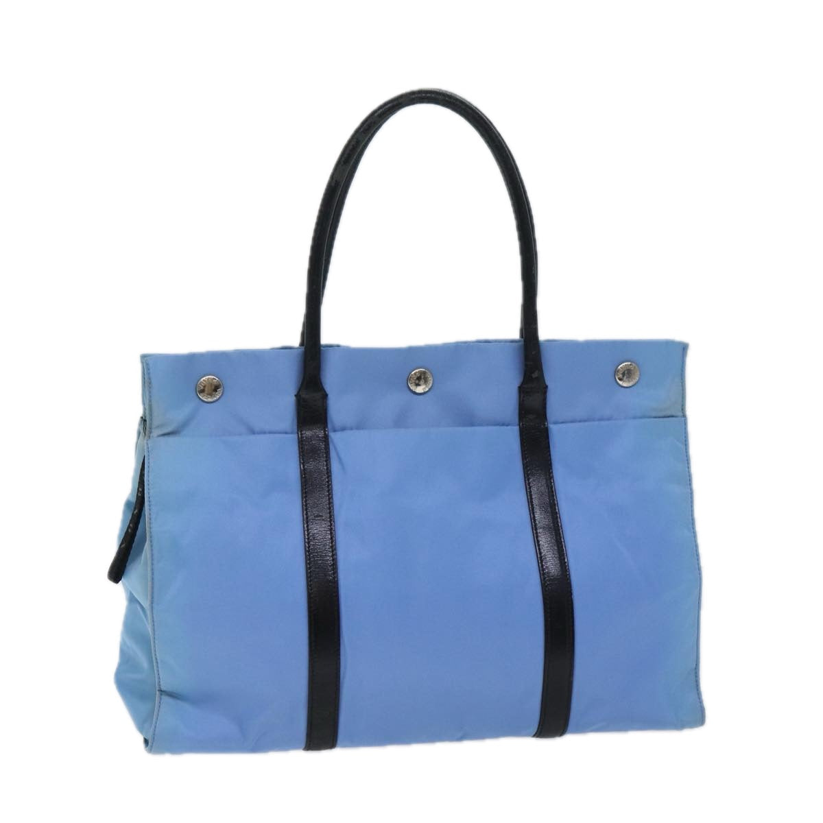 Luxury PradaHand Bag Nylon Light Blue Black 72011