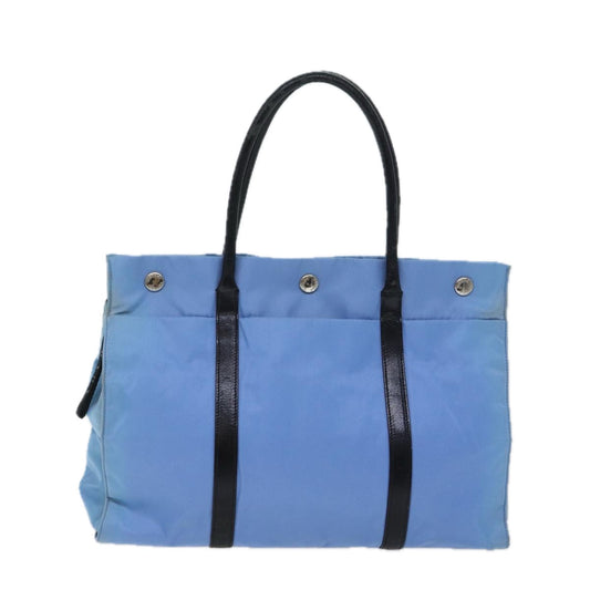 Luxury PradaHand Bag Nylon Light Blue Black 72011
