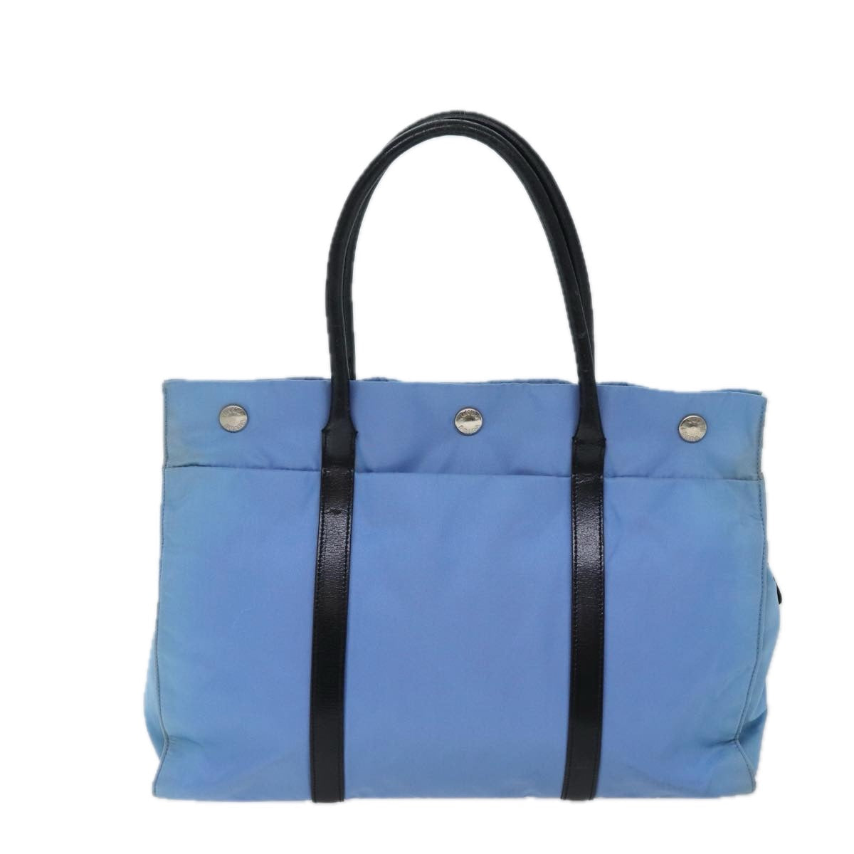 Luxury PradaHand Bag Nylon Light Blue Black 72011