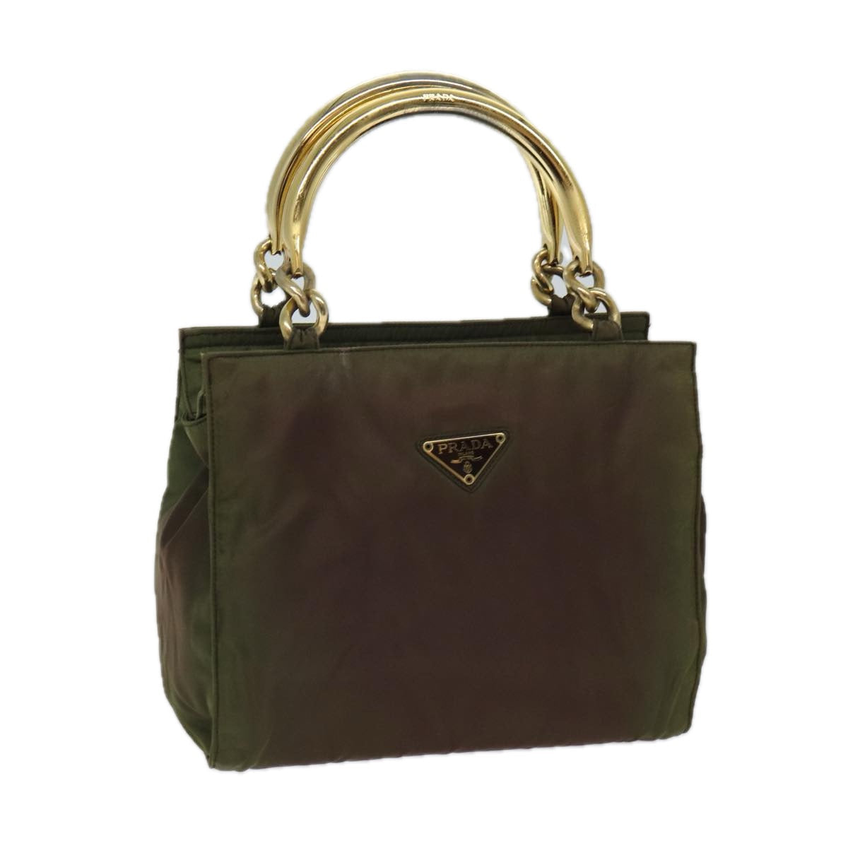 Luxury PradaHand Bag Nylon Khaki 72012