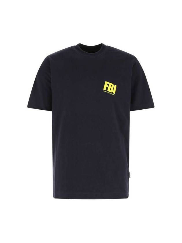 Luxury Balenciaga FBI Print Reversible Short Sleeve T-Shirt Navy