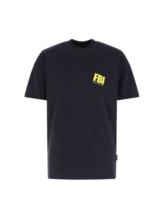 Luxury Balenciaga FBI Print Reversible Short Sleeve T-Shirt Navy