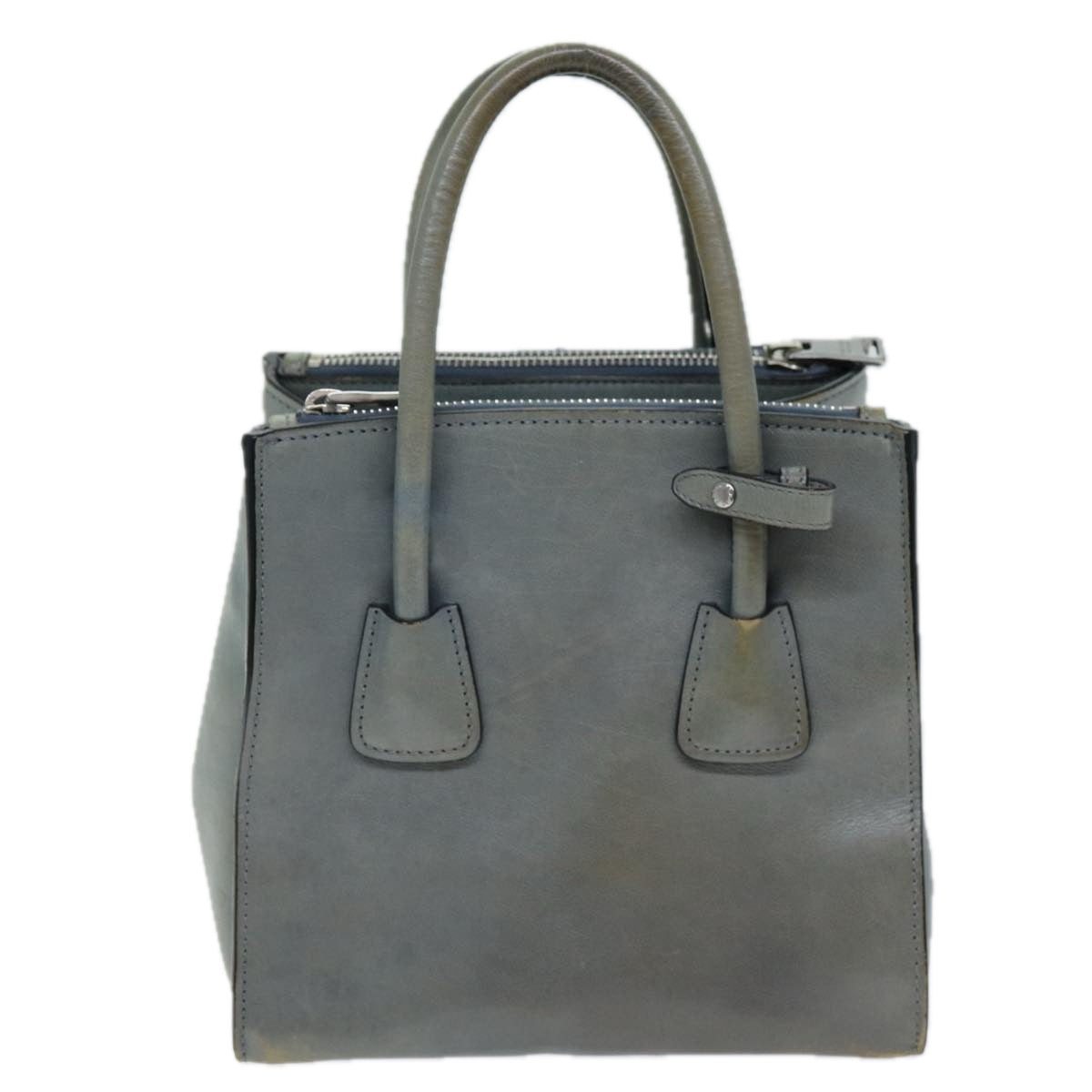 Luxury PradaHand Bag Leather 2way Gray 72026