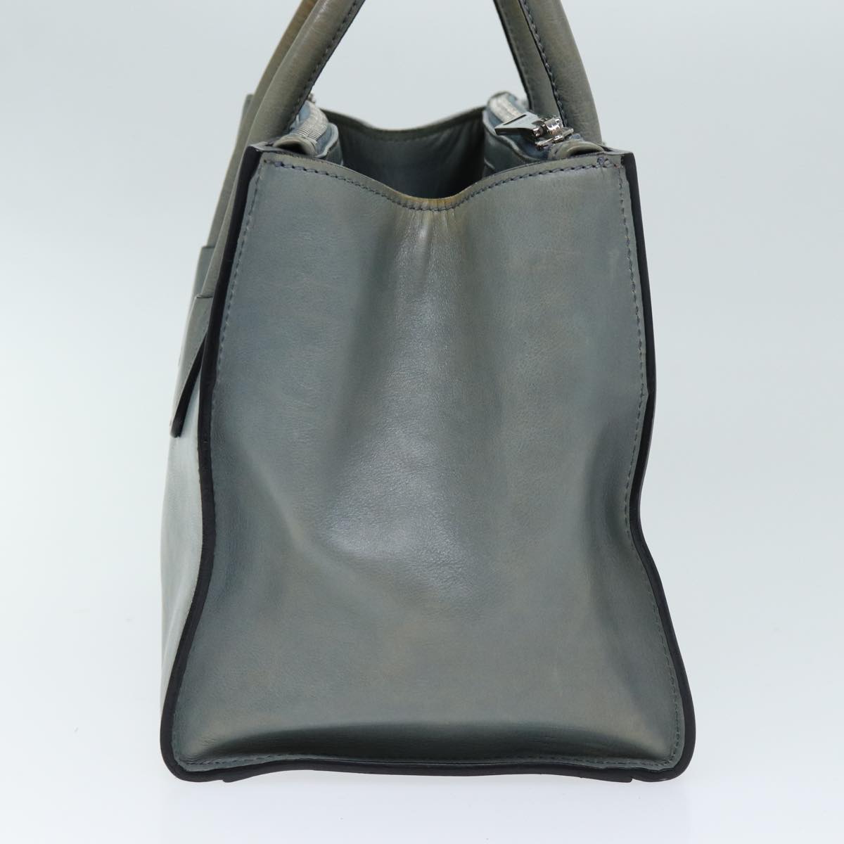 Luxury PradaHand Bag Leather 2way Gray 72026