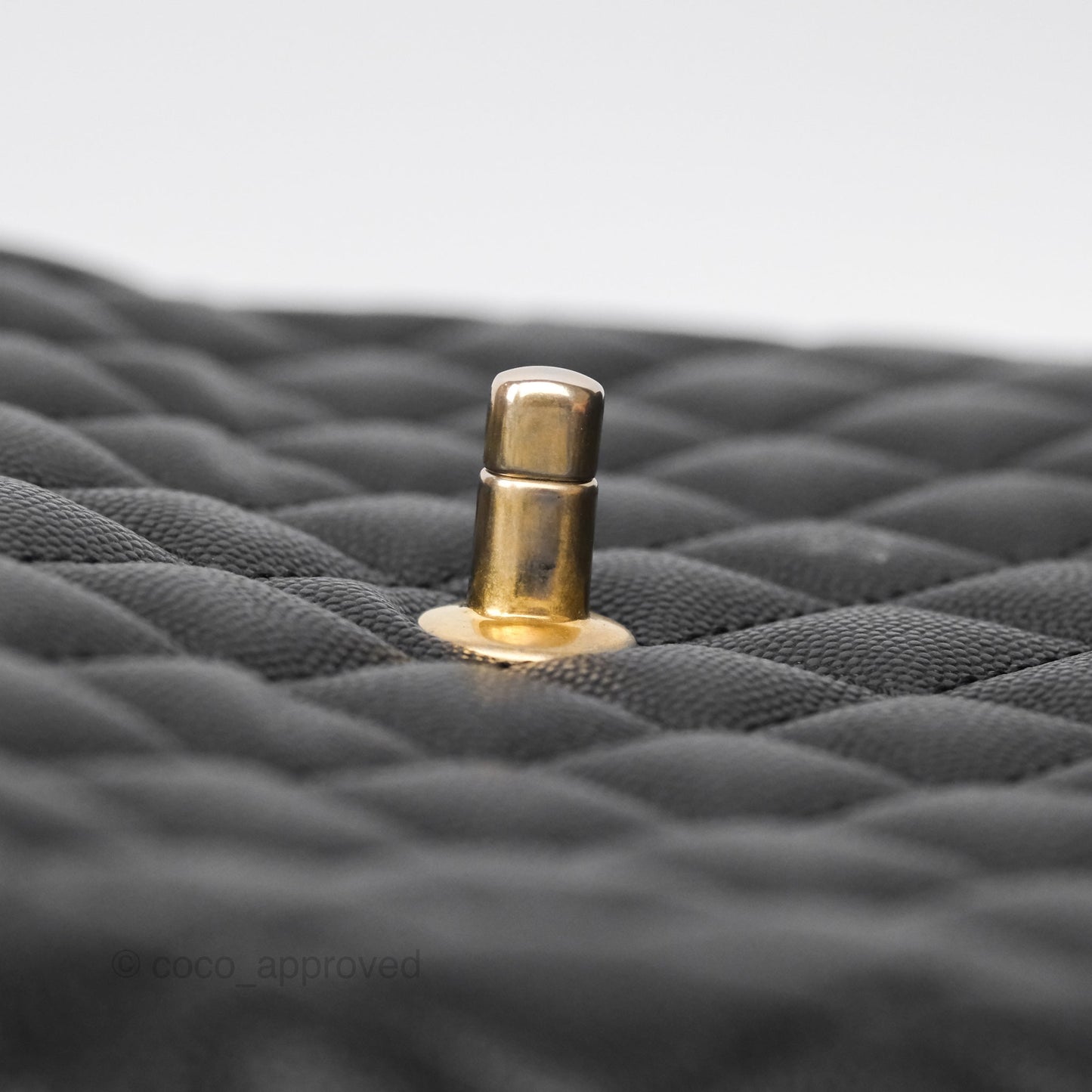 Chanel Medium Coco Handle Quilted Black Caviar Aged Gold Hardware