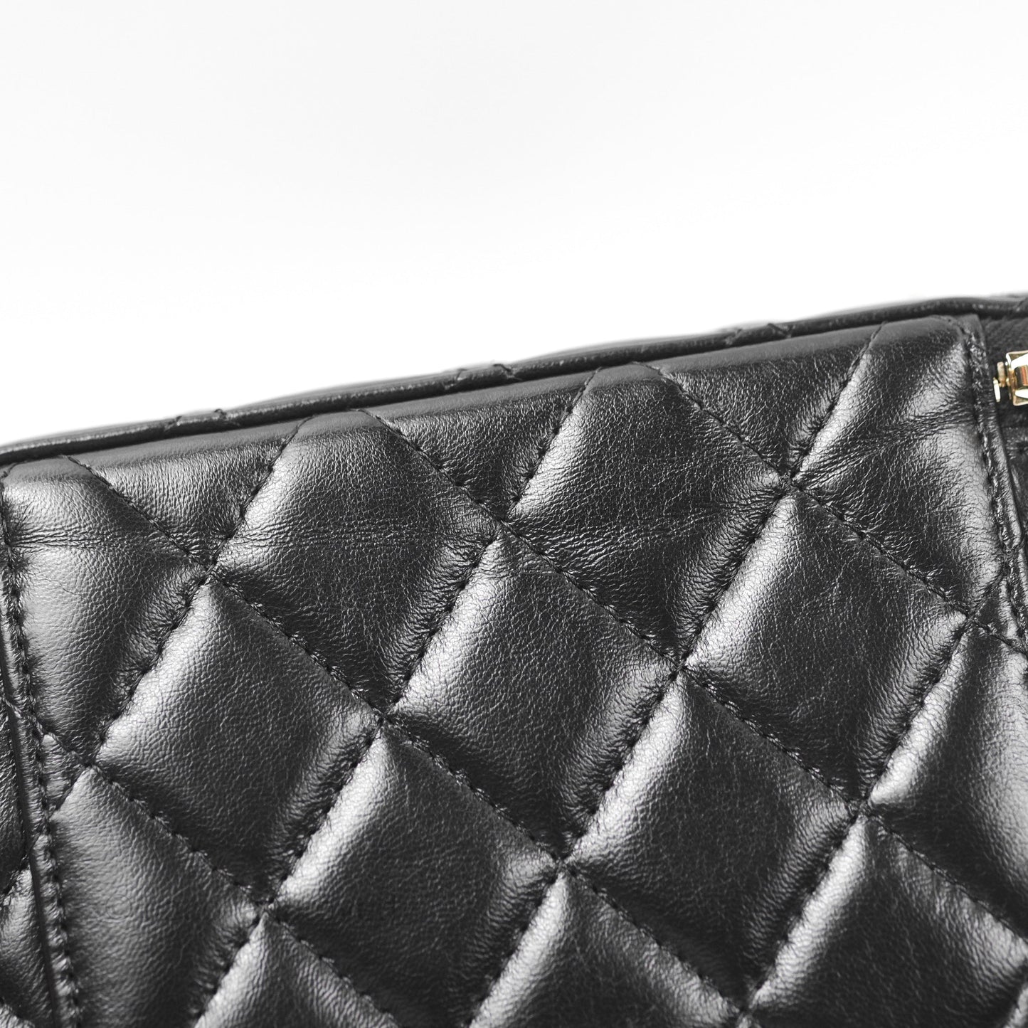 Chanel Vanity with Adjustable Chain Black Lambskin Aged Gold Hardware