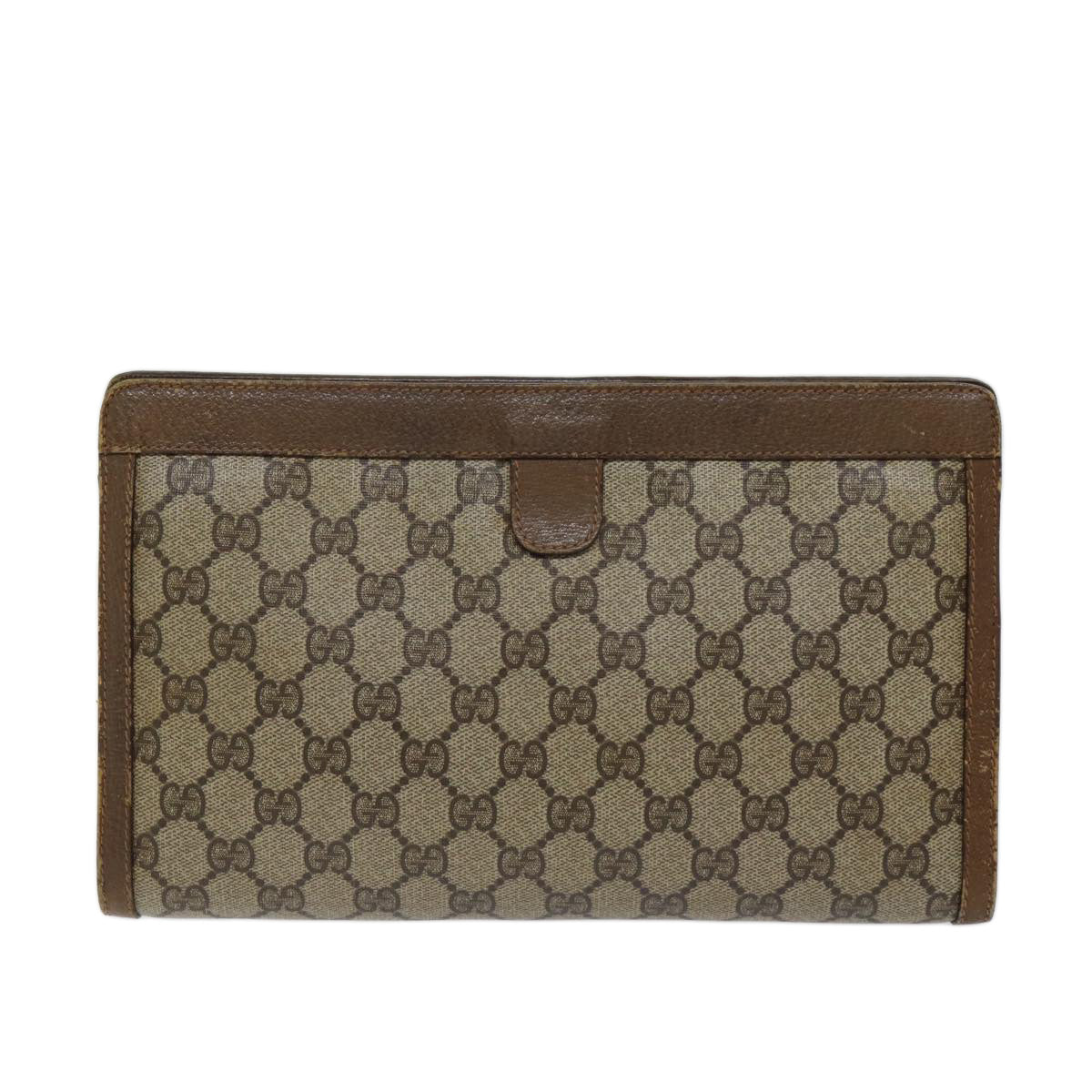 Luxury Gucci Trending 2025 GG Supreme Web Sherry Line Clutch Bag PVC Beige Green 89 01 033  72043