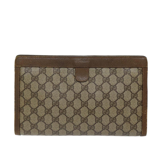 Luxury Gucci Trending 2025 GG Supreme Web Sherry Line Clutch Bag PVC Beige Green 89 01 033  72043