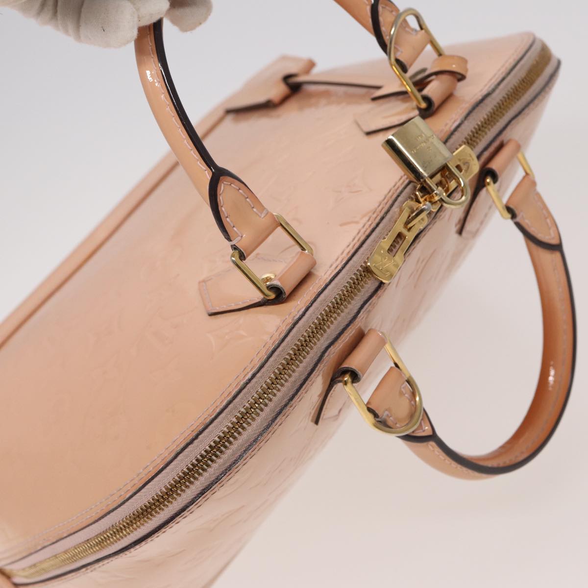 LOUIS VUITTON Monogram Vernis Alma PM Hand Bag Rose Valerine M50412 72067