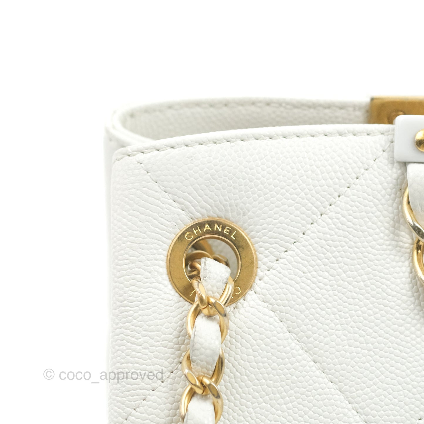 Chanel A Real Catch Shopping Bag White Caviar