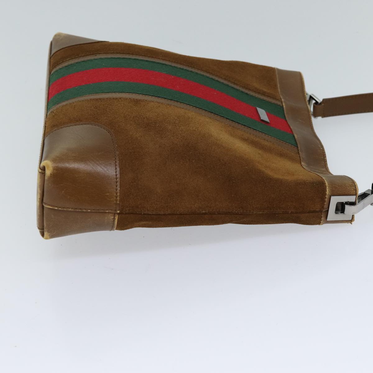 Luxury Gucci Trending 2025 Web Sherry Line Shoulder Bag Suede Brown Red Green 33900  72093