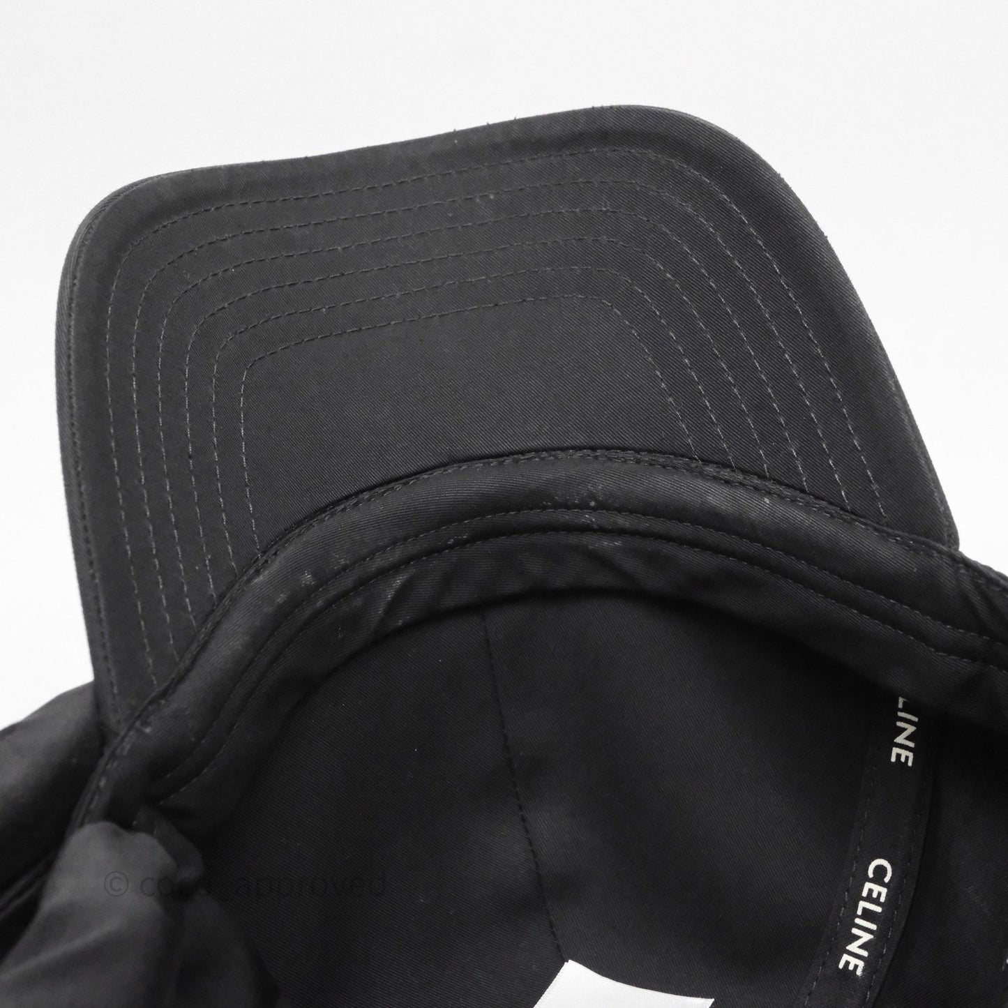 Celine Initial Baseball Cap Cotton Black