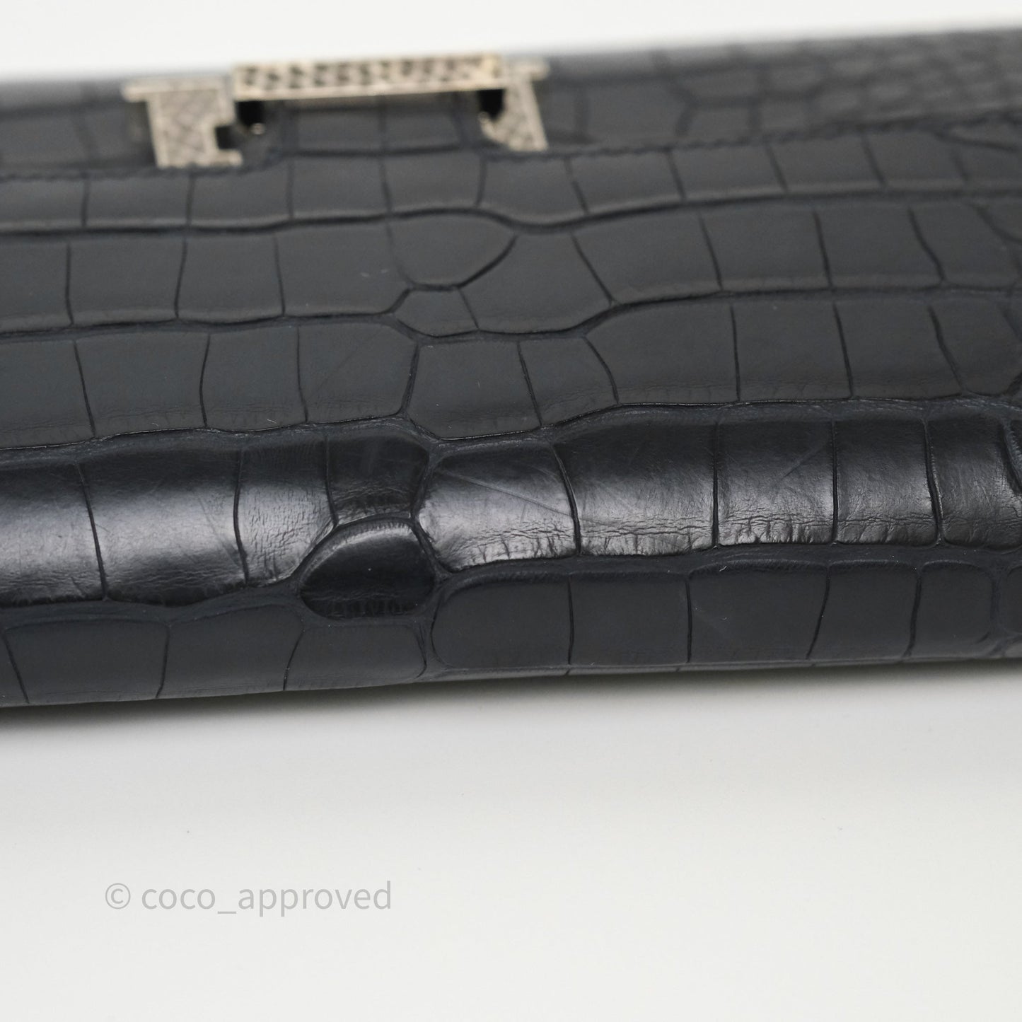 Hermes Constance Wallet Bleu Nuit 2Z Matte Alligator Ombre Lizard Buckle